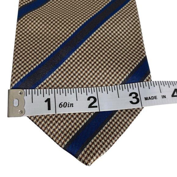 NWT Brioni Flannel and Blue Striped Tie Hand Made in Italy 100% Silk - Picture 12 of 14